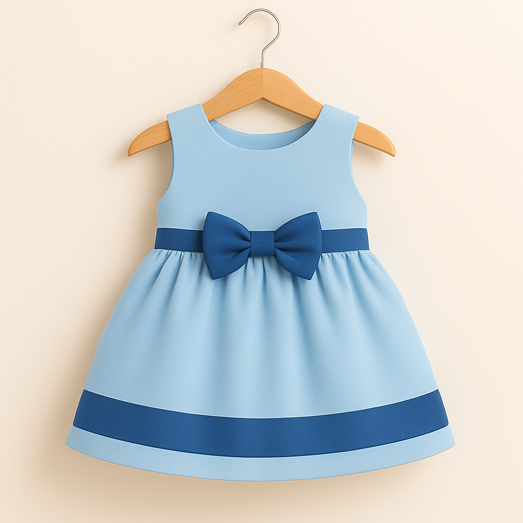 Girls' Summer Ribbon Frock - Light Base