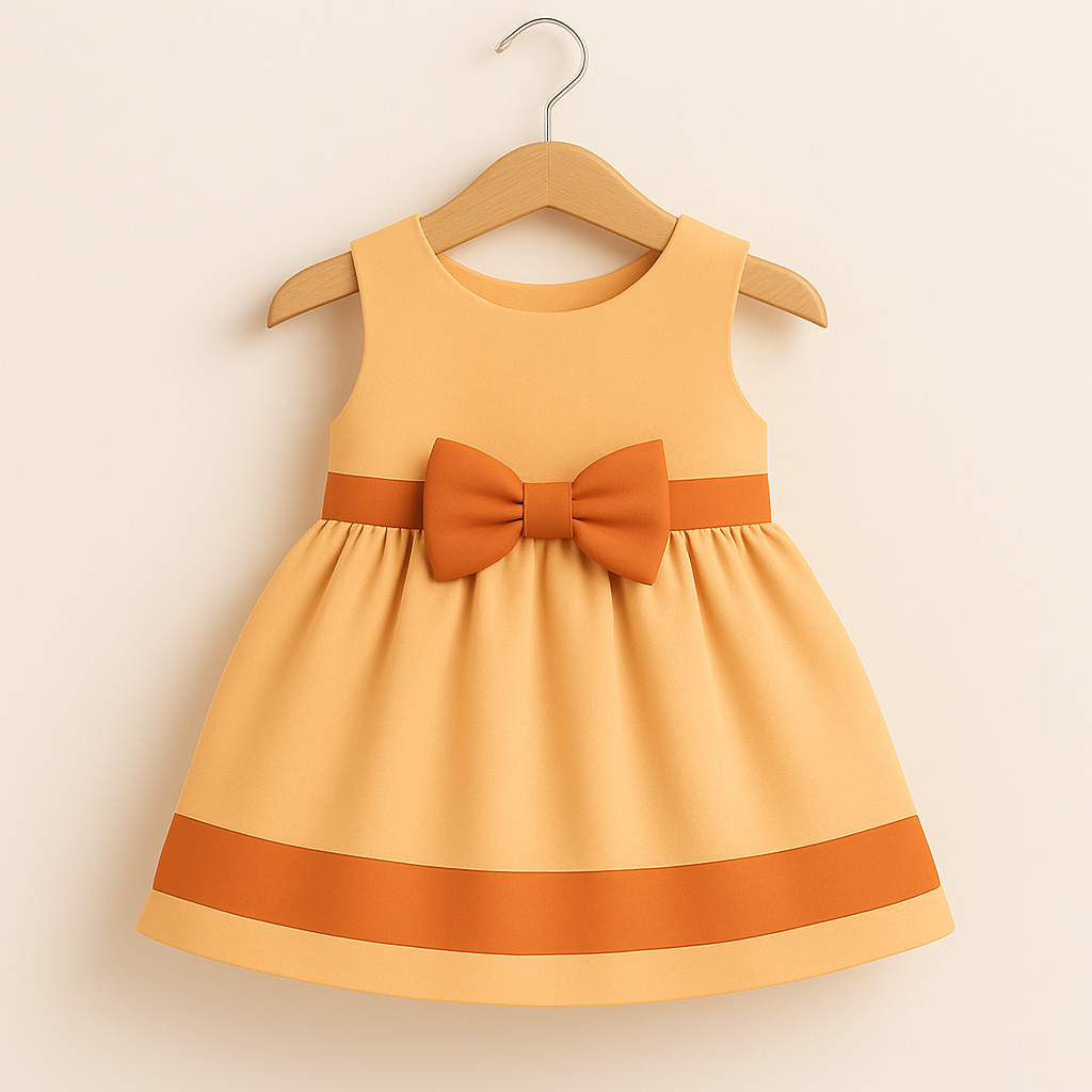 Girls' Summer Ribbon Frock - Light Base