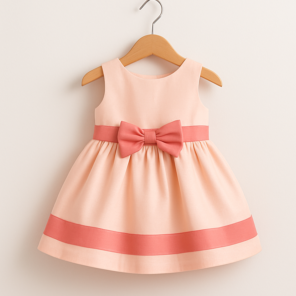 Girls' Summer Ribbon Frock - Light Base