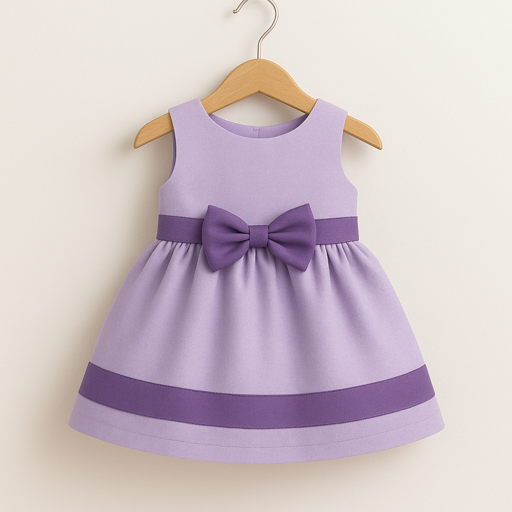 Girls' Summer Ribbon Frock - Light Base