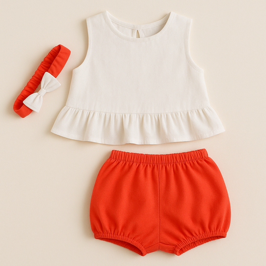 Baby Girl Peplum Top & Bubble Shorts