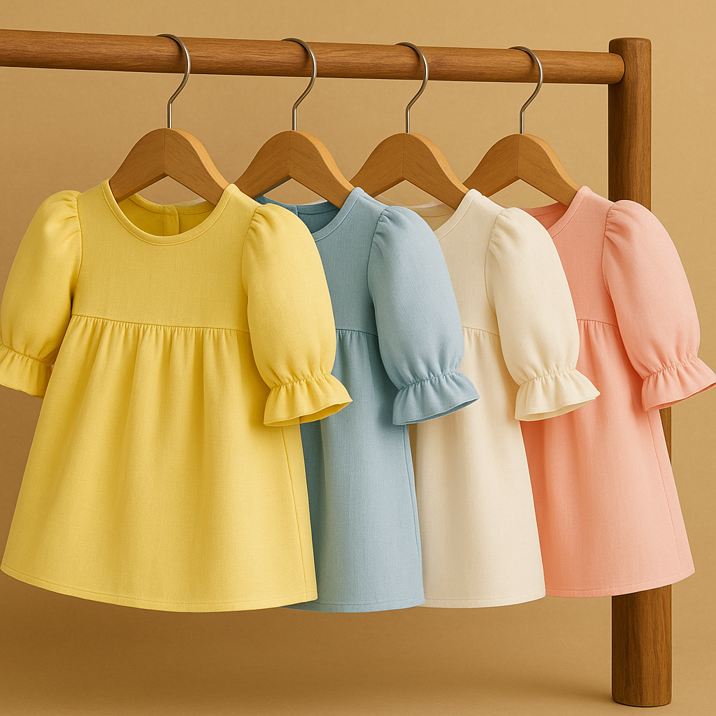 Soft Puff Sleeves Frock