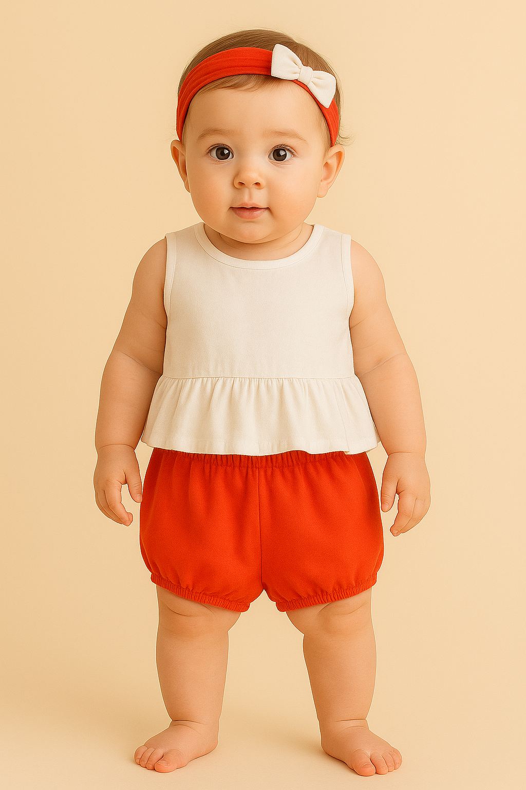 Baby Girl Peplum Top & Bubble Shorts
