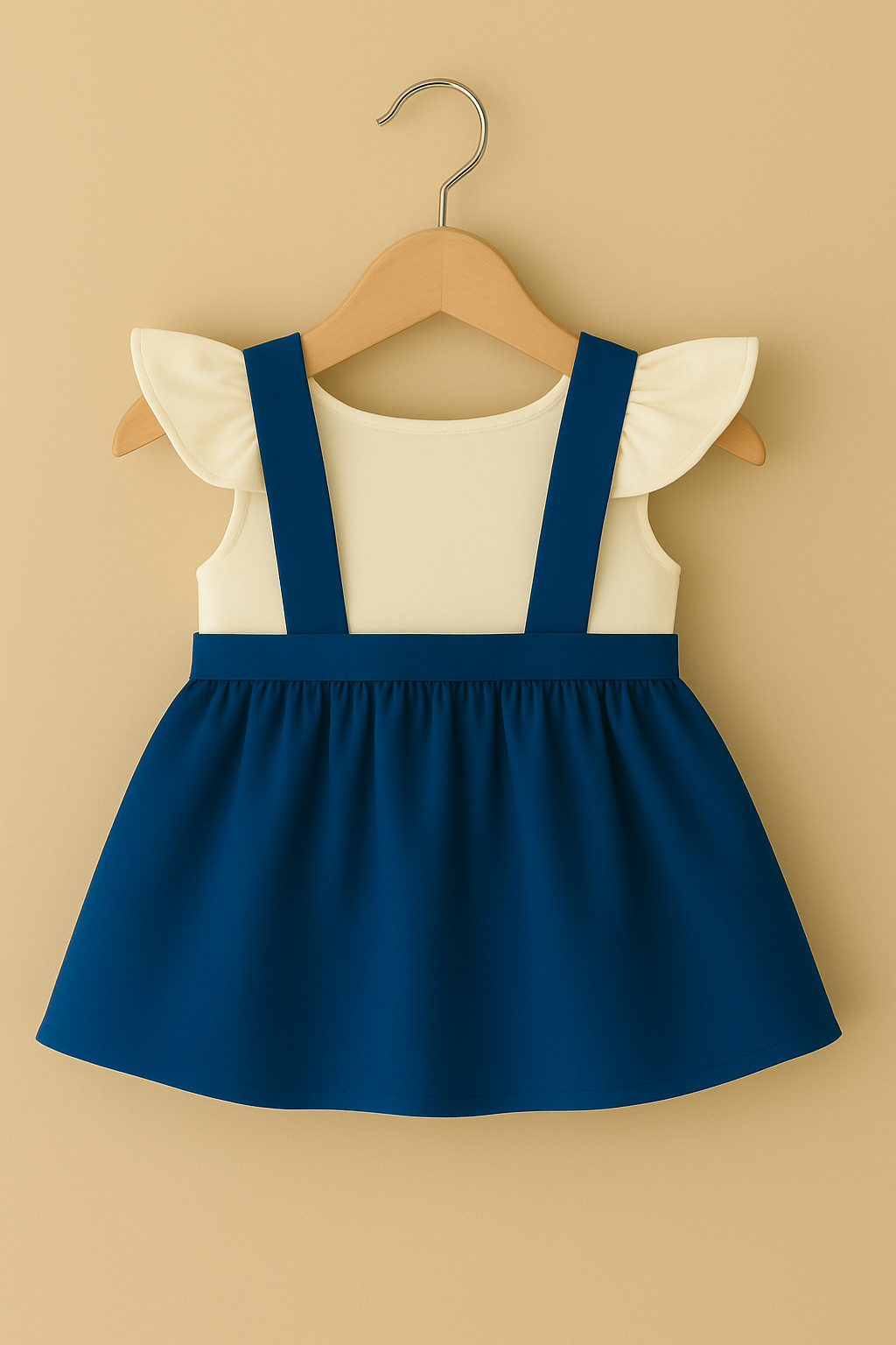 Suspender Style Frock with Flutter Sleeves