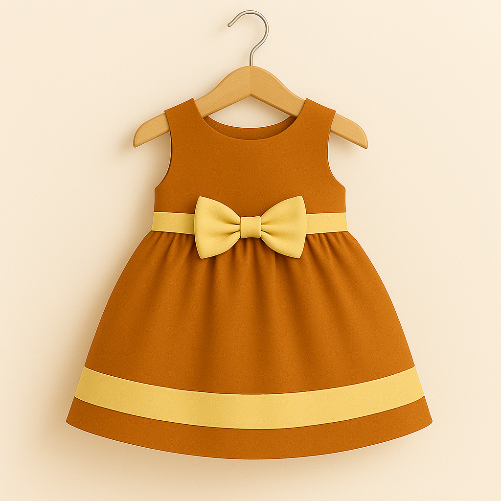 Girls' Summer Ribbon Frock - Dark Base