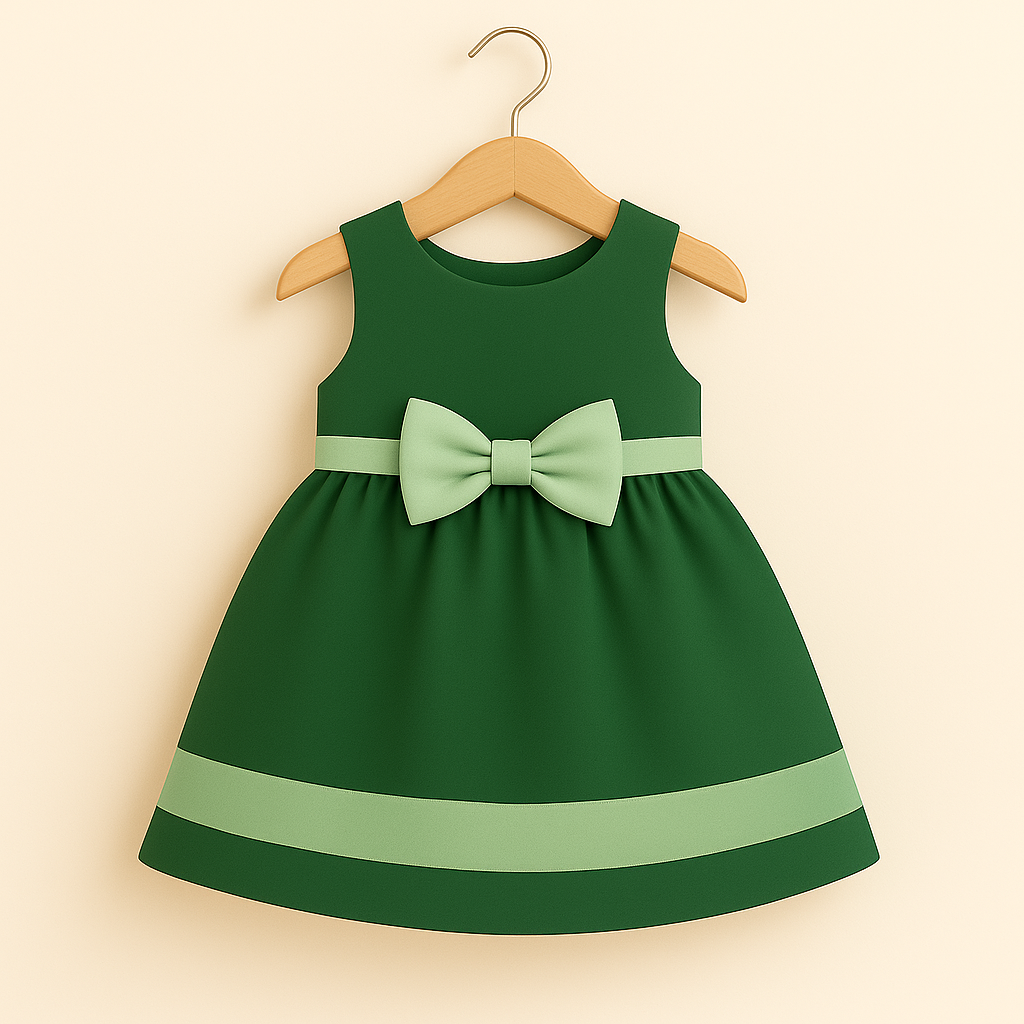 Girls' Summer Ribbon Frock - Dark Base