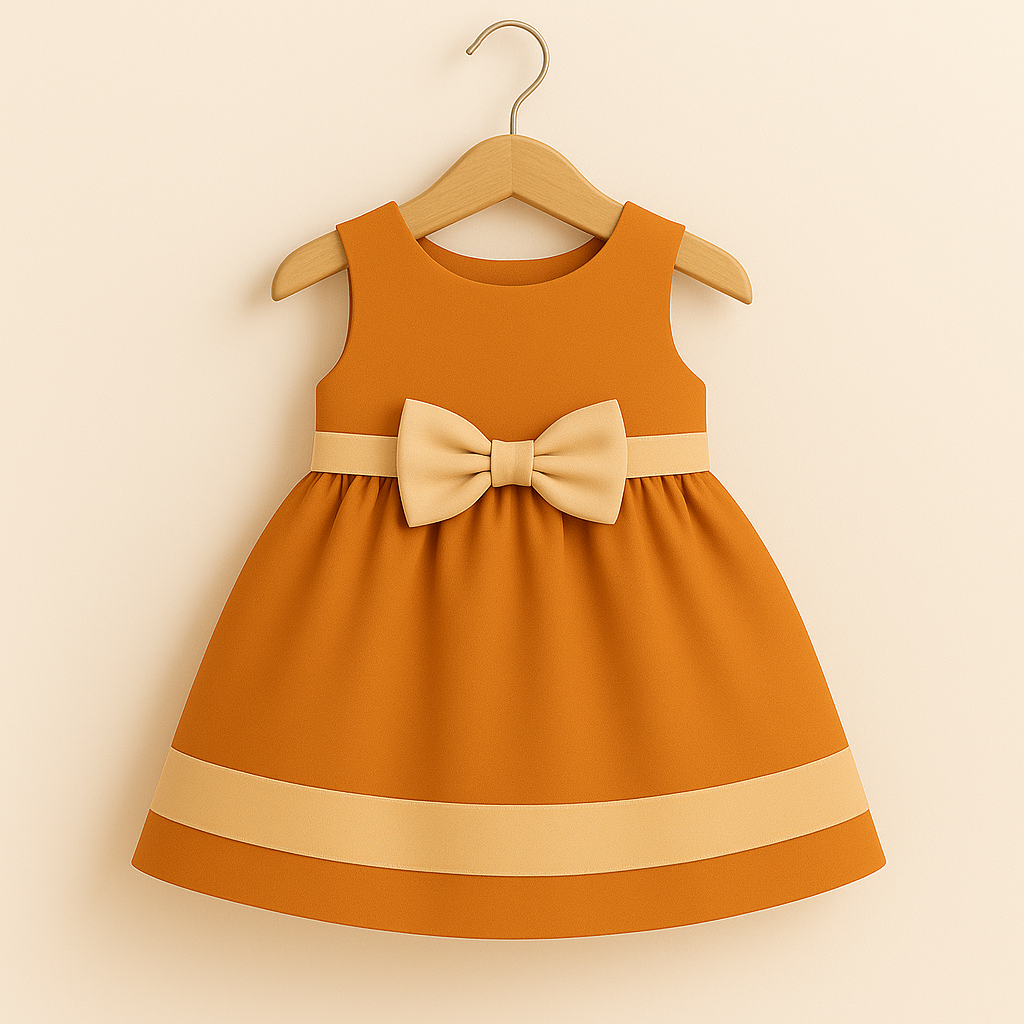 Girls' Summer Ribbon Frock - Dark Base