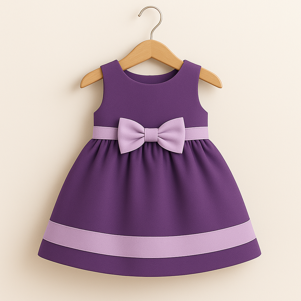 Girls' Summer Ribbon Frock - Dark Base