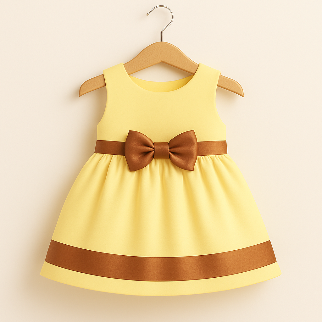 Girls' Summer Ribbon Frock - Light Base