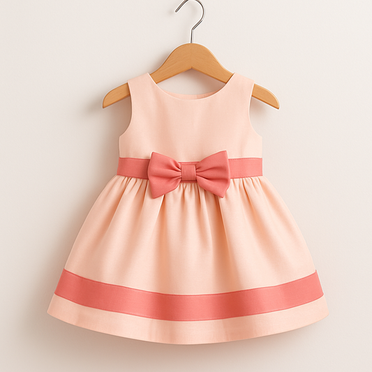 Girls' Summer Ribbon Frock - Light Base