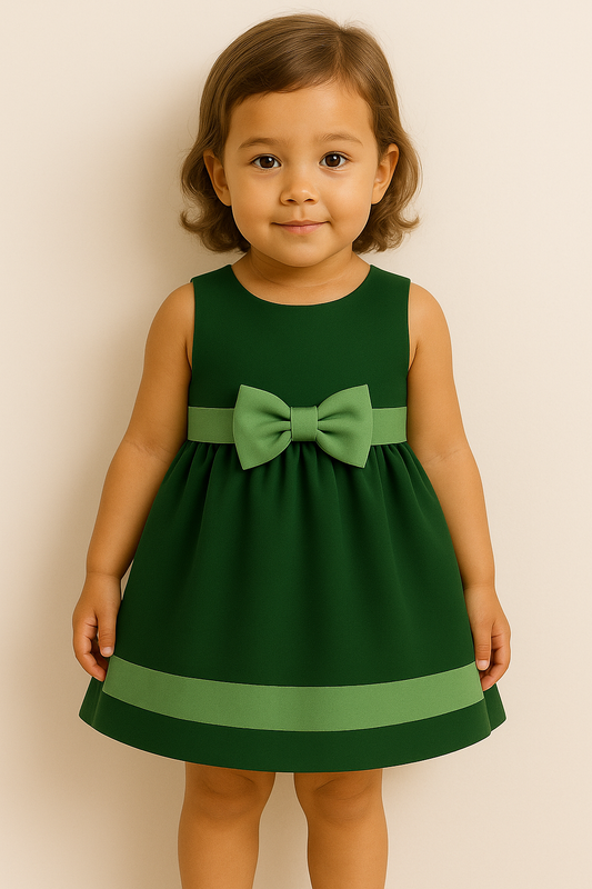 Girls' Summer Ribbon Frock - Dark Base