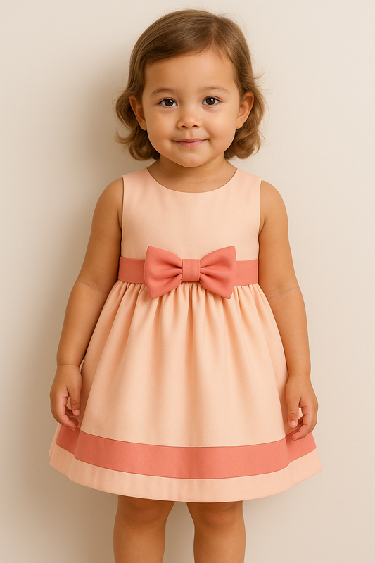 Girls' Summer Ribbon Frock - Light Base