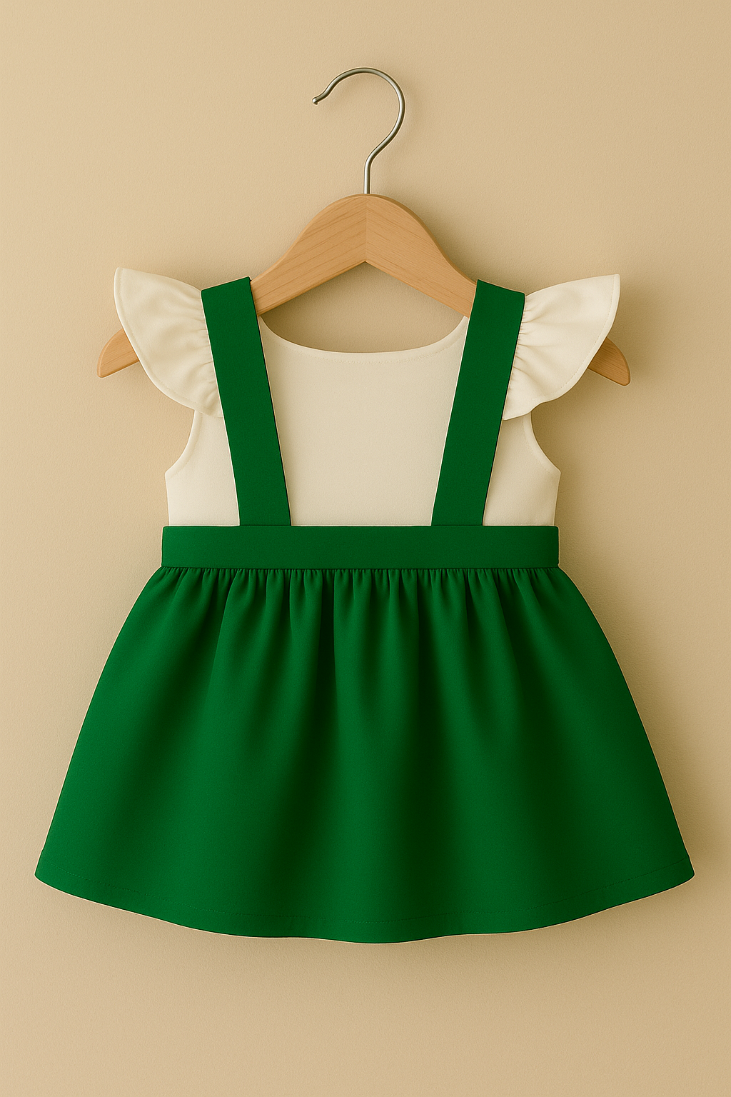 Suspender Style Frock with Flutter Sleeves