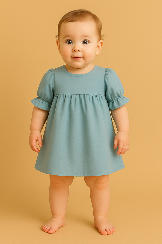 Soft Puff Sleeves Frock