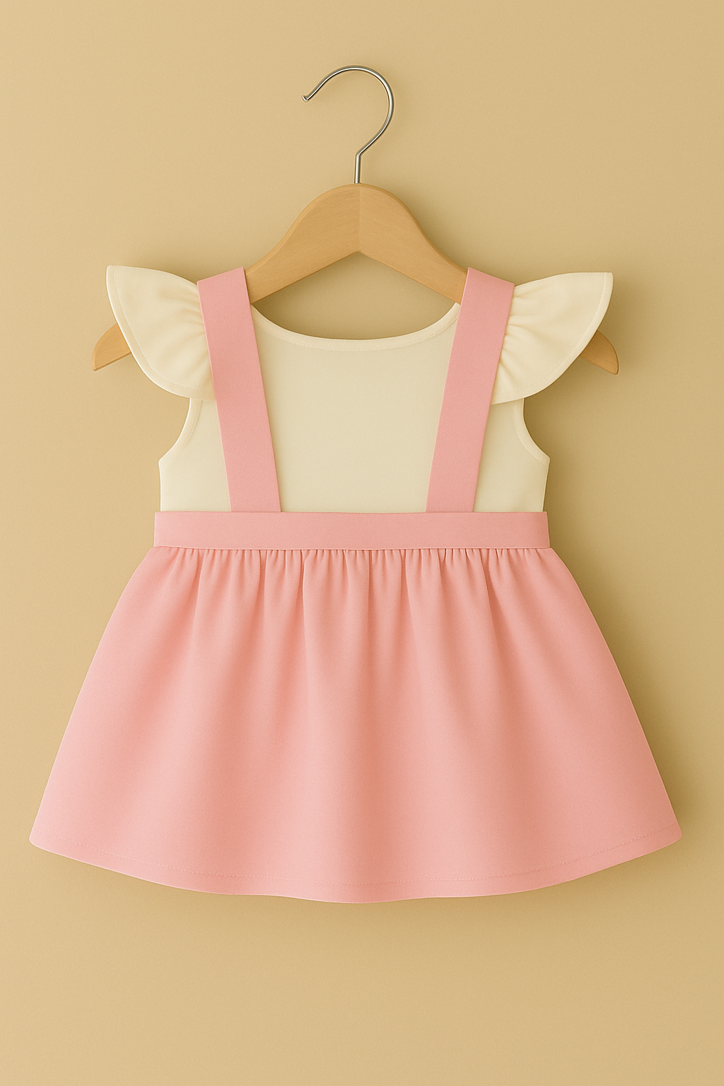 Suspender Style Frock with Flutter Sleeves