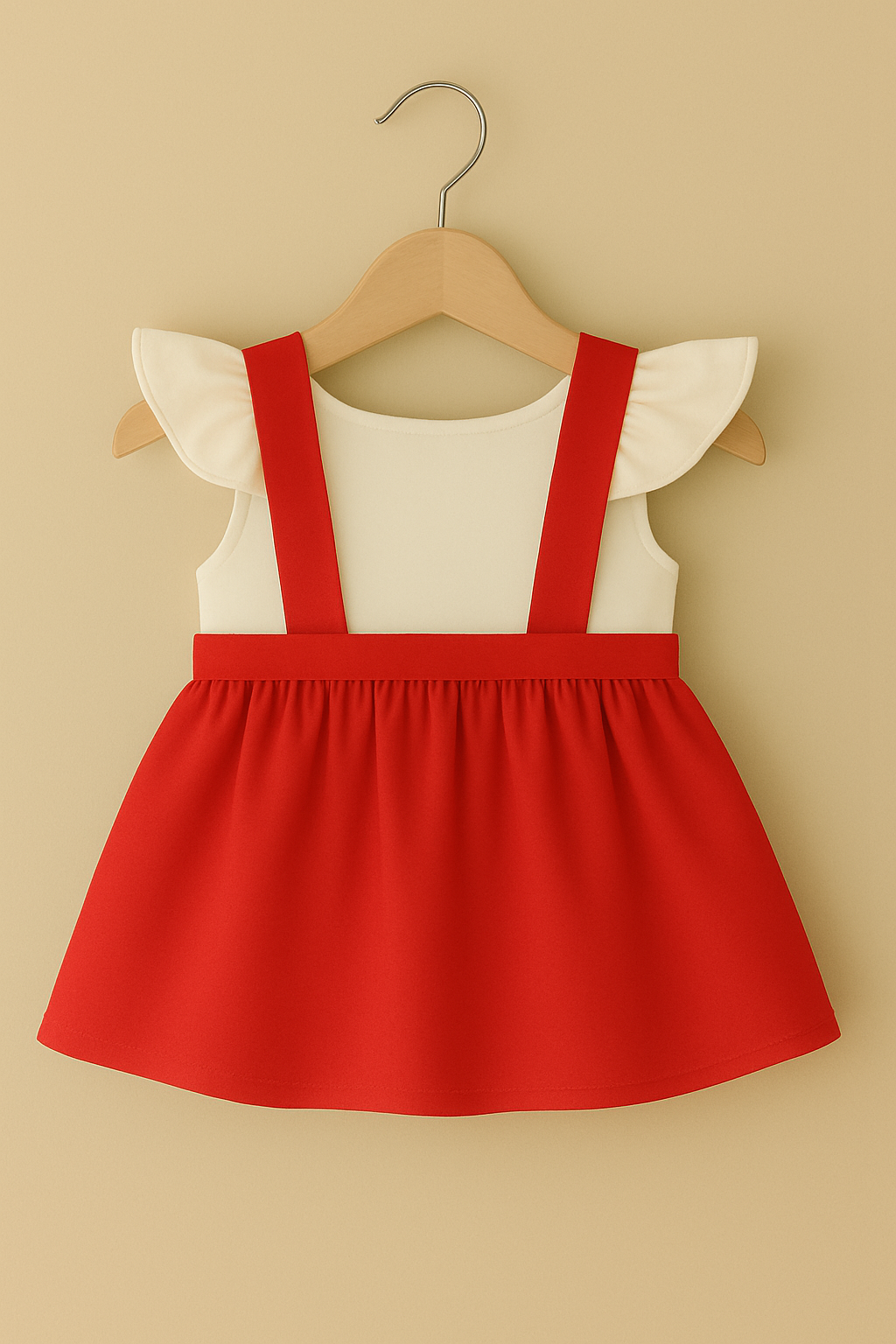 Suspender Style Frock with Flutter Sleeves
