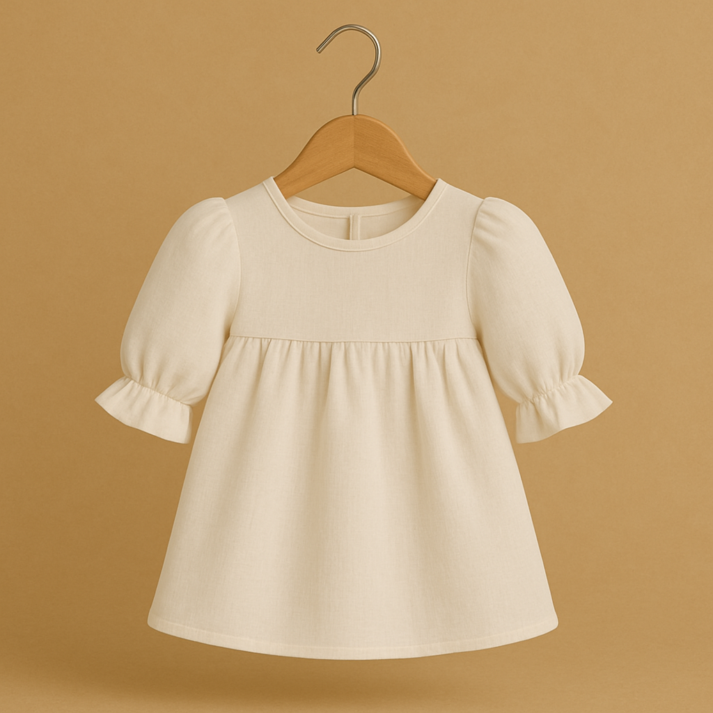 Soft Puff Sleeves Frock